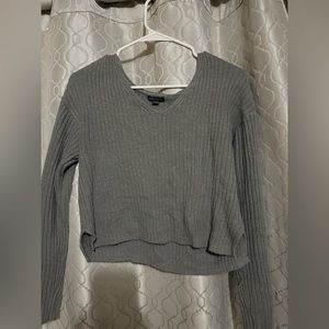 Sweater crop top, soft wool type fabric